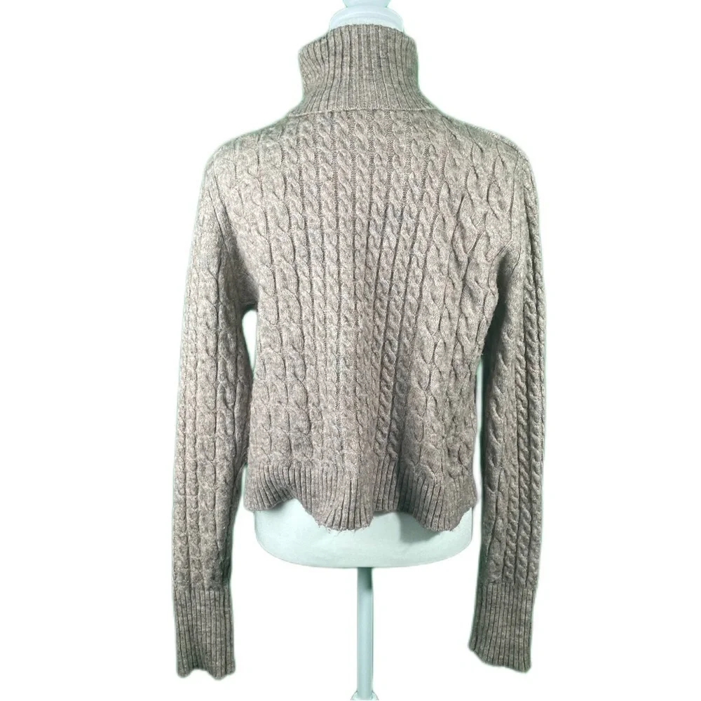 Francescas Cropped brown tan turtleneck sweater - Picture 6 of 6